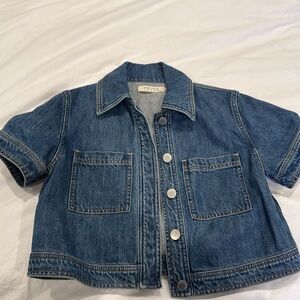 Alice and Olivia denim top xs never worn
